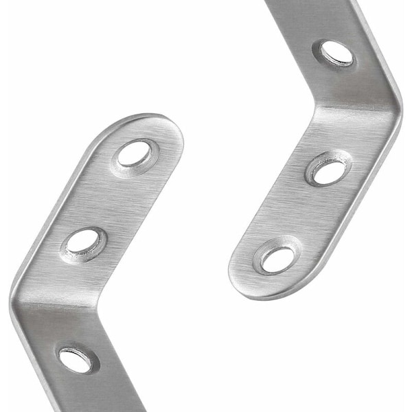 13 stk. Vinkelbeslag i rustfrit stål 40x40mm, Vinkelbeslag til fastgørelse og reparation af møbler, forstærkning af samlinger, sølv