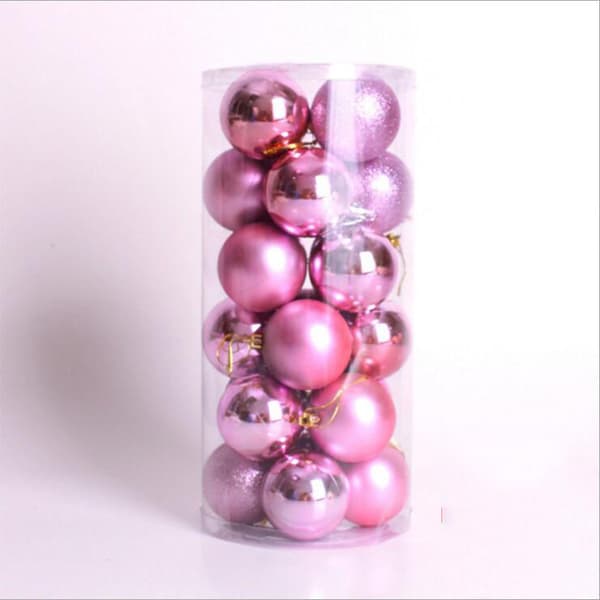 Julekuler for dekorasjon 24 stk rosa pink pink 3cm24 Pcs