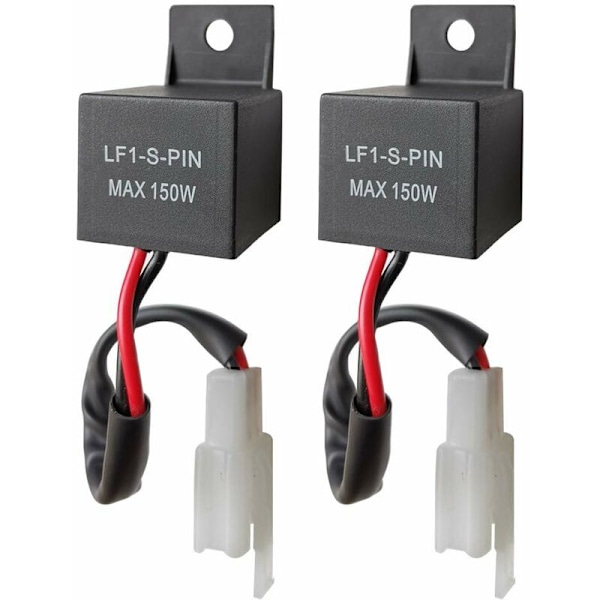 2 st 12V 2-Pin LF1-S-PIN LED Blinkrelä för Bil Motorcykel, 0.1W-150W Blinkersrelä, Blinkrelä