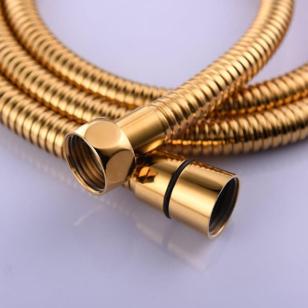 2m (78 tommer) Gull Anti-Kink Fleksibel Dusjslange i Rustfritt Stål med Solid Messingkobling