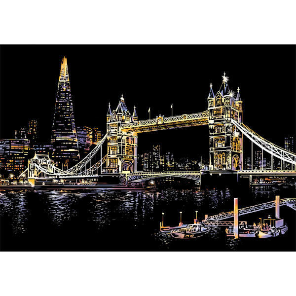 DIY By-Natt-Scene Scratch-Maleri Gave til Menn og Kvinner London Tower Bridge D
