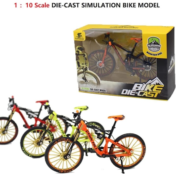 Mini Fingercykel 1/10 Skala Finger Mountainbike Miniatyr metallleksak Samlarbar cykelmodell Heminredning