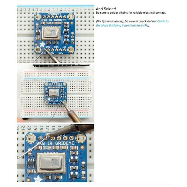 AMG8833 IR 8x8 Termisk Bildesensor, Temperaturmålingsmodul, Infrarødt Kamera