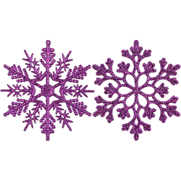 Plast Jul Glitter Snöflinga Prydnad Julgran