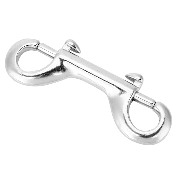 Sølv holdbar rustfrit stål dobbelt ended klips krog bolt snap dykning spænde (90mm)