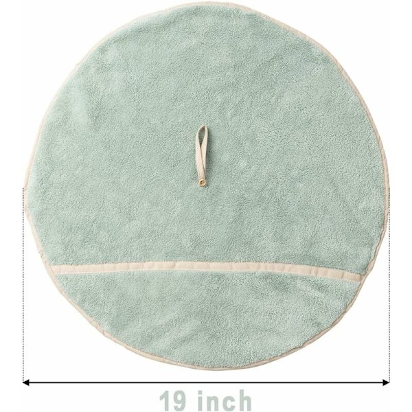 4-pack Hängande Handdukar med Hängögla Absorberande Korallfleece Badrumshanddukar Mjuka Tjocka Disktrasor Runda Handdukar (4 Färger-C)