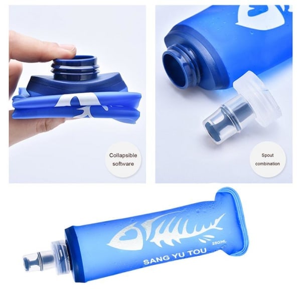 250ml 500ml Vikbar Vattenpåse Portabel Ultralätt TPU Mjuk Flaska Vattenflaska Utomhus Sport Vandring Camping Vikbar Vattenpåse 500ml klar färg