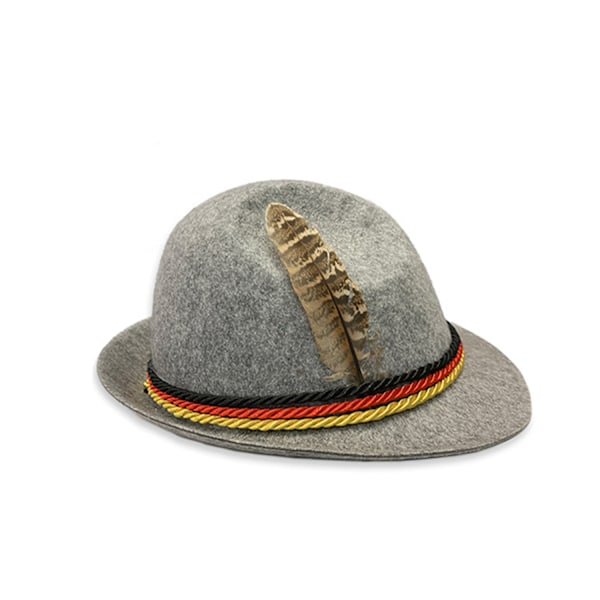 München Oktoberfest Kläder Herrarnas Rutig Skjorta Overaller Dräkt Scenframträdande Kläder Gray top hat one size