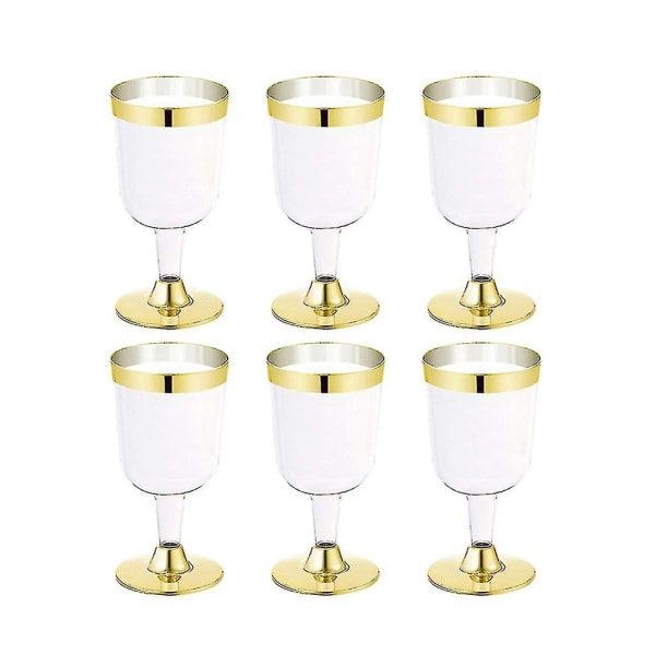 Plast Vinglas Engangskop Holdbar Fest Bryllup Plastkop 190ml 6st null none