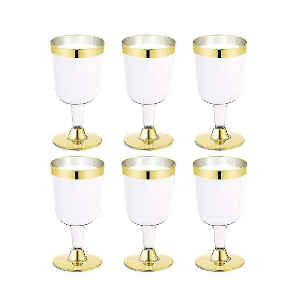 Plastvinglas Engångsmugg Hållbar Fest Bröllop Plastmugg 190ml 6st