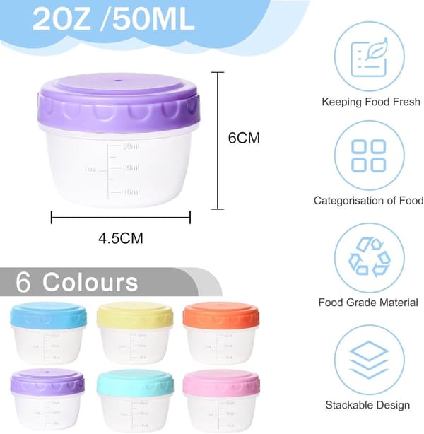 Såsförpackningar - 2 oz, med lock - för salladsdressingar, sylt, honung, glass - 4.5*6 cm