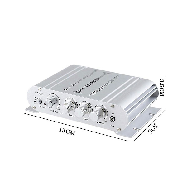 Bilstereo forstærker højttaler Hifi Power 2.1 kanal hjemme subwoofer lyd output 12v lydsystem