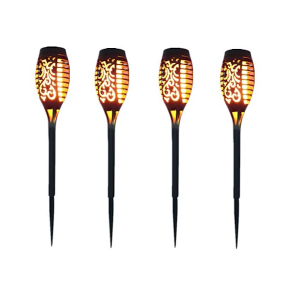 12st LED Solcellslampor 54cm Blinkande Ljus Utomhus Trädgårdsdekoration - 4 Pack