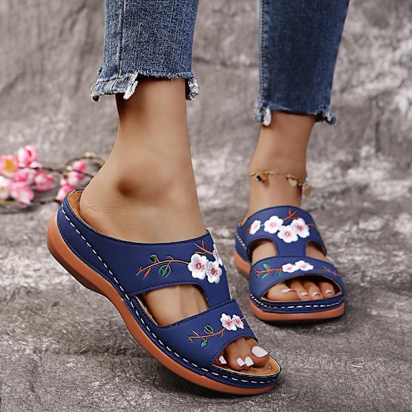Sandaler för kvinnor, mjuka sulor, kilklackar, sommarsandaler för kvinnor Deep blue EU35