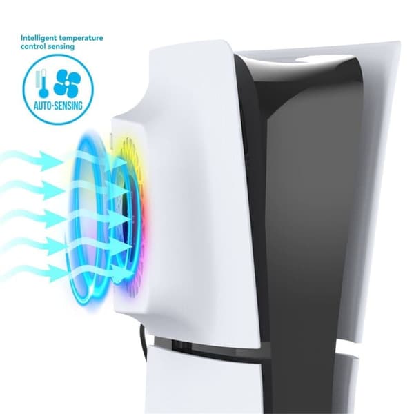 Temperaturstyret køleventilator SLIM med køler + USB, HUB RGB-lys PG-P5S019 Slim