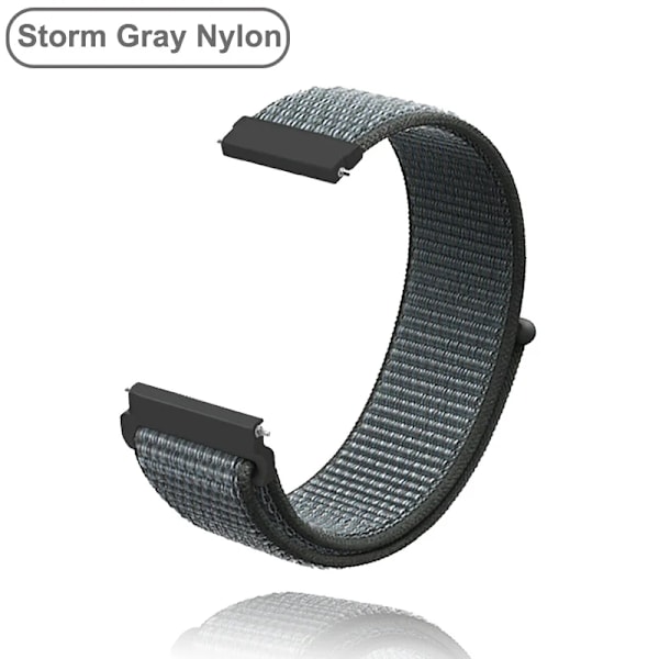 New 18mm 20mm 22mm Straps for Garmin Venu 2S Wristband Vivoactive 3 4S 4 Forerunner 245 645 Galaxy Watch 4 Classic 42 46mm Storm Gray Nylon 20mm