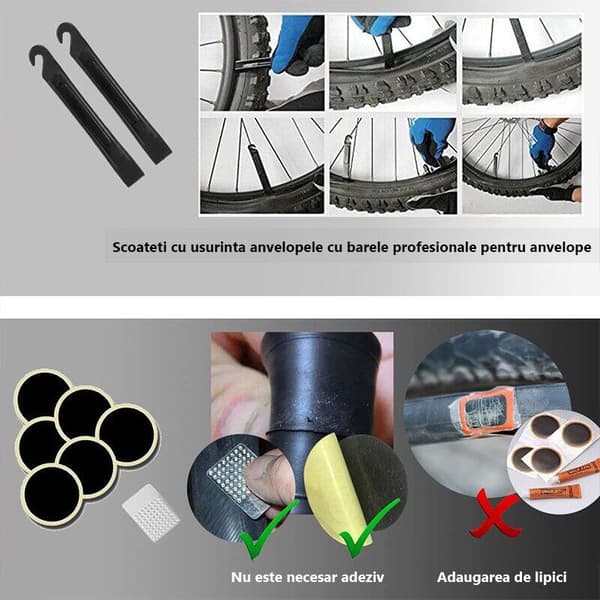 Mini Cykelpump Kit med Barometer, Plast, Svart