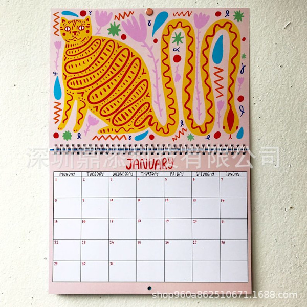 2024 Kitty Kalender | 2024 Väggkalender | Kattkalender | 2024 Väggplanerare 2024 2024