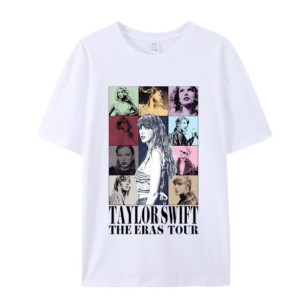 Taylor Swift tryckt kortärmad T-shirt damtröjor vit M vit M
