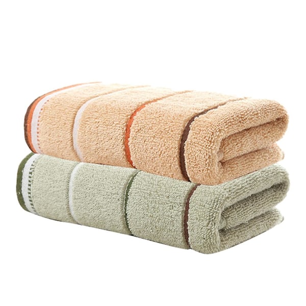 Absorberande badhandduksset i bomull (70x140cm), lättviktigt & snabbtorkande Curry * greengray
