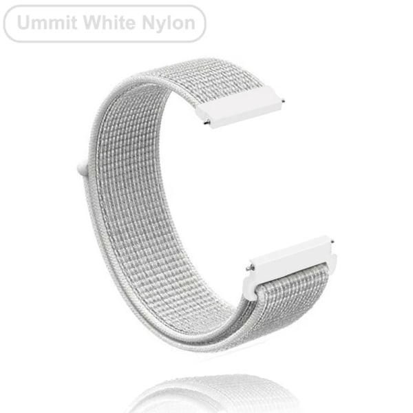18 mm 20 mm 22 mm metallrem for Garmin Vivoactive 3 4 4s Band Watch Venu 2 2s SQ Forerunner 645 Armbånd Silikonløkke Nylon Håndled Nylon UmmitWhit Nylon UmmitWhite For Garmin Venu SQ