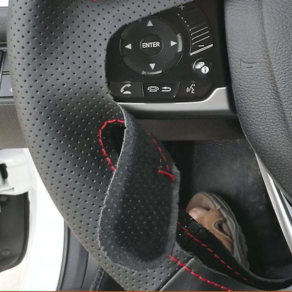 Svart konstläder handsytt överdrag för Hyundai Elantra 2011-2016 Avante I30 2012-2016