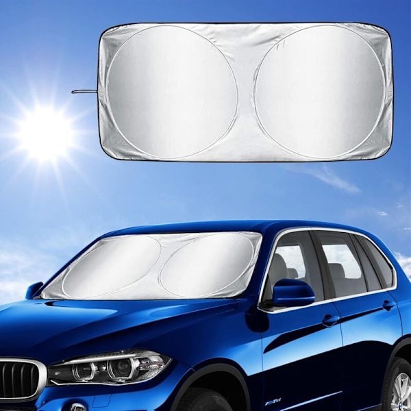 Solskydd för bilvindruta, hopfällbart solskydd för framrutan, anti-UV reflekterande skydd, blockerar solstrålar, bilparasoll, 160x86cm
