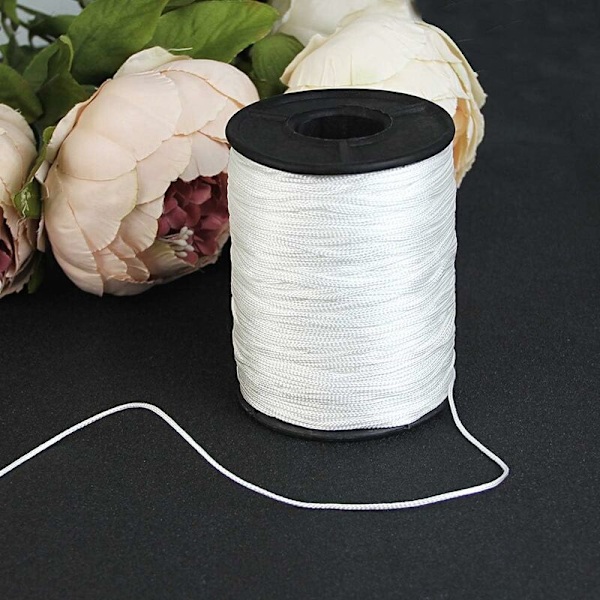 150 meter flettet snor for persienner, 1 mm diameter hvit polyetylen snor for persienner i aluminium, lamellgardiner, skodder, hagearbeid, planter og håndverk
