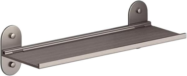 Sammenfoldelig badeværelseshylde, aluminiumslegering, rustbestandig, borefri installation, pladsbesparende til små badeværelser, grå, 40 cm