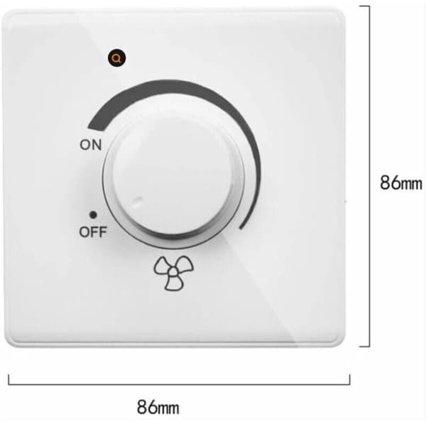 Takfläktkontroll - 220V 10A Väggströmbrytare för 15-300W Dimmer - Typ 86