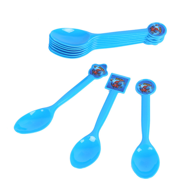 Hämähäkkimies-teema syntymäpäiväjuhlan koristetarvikkeet Poikien lahja Hämähäkkimies-lusikka 10 kpl Spider-Man Spoon 10pcs