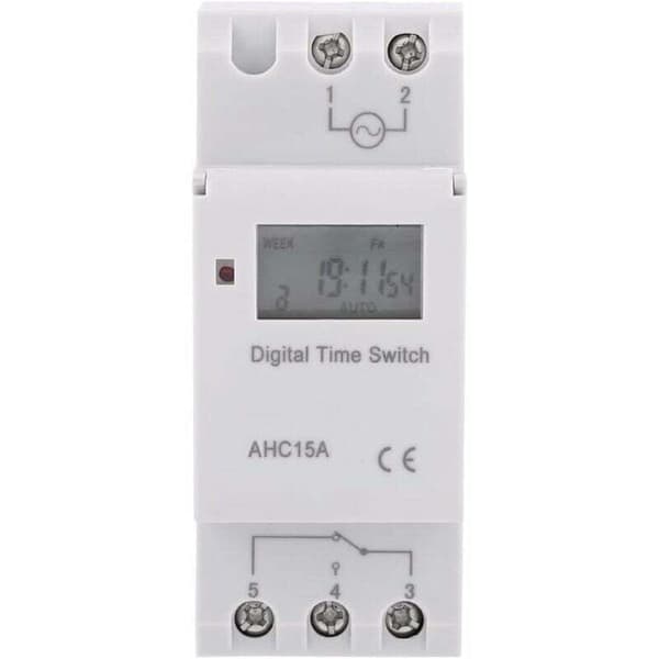 LCD Timer Ukentlig Elektrisk Tidsprogrammerer Digital Timer Bryter 15A(220V)..