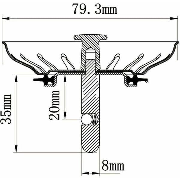 80mm Diskho Avloppssil - Universal Rostfri Stål Sil, Pop-Up Korgpropp, - Tål Maskindisk, Ingen Täppning & Inget Överflöde