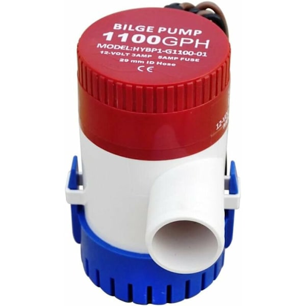 1100GPH 12V Marine Elektrisk Lensepumpe for Båt Caravan RV Nedsenkbar Ikke-Automatisk