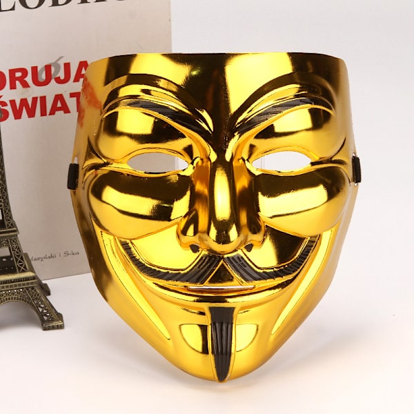 V för Vendetta-mask filmtema mask V ansikte monstermask Electroplating gold