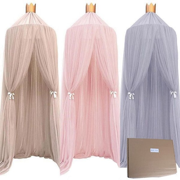 Himmel Canopy Seng Barneseng Myggnett Telt Tyll (Rosa)