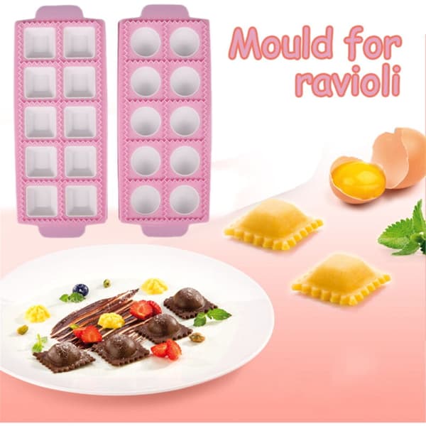 2 stk. silikone ravioli forme til pasta, kompatible med de fleste pastamaskiner