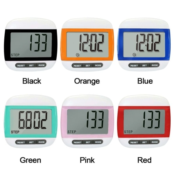 LCD Stegräknare Steg Kilometerräknare ROSA Rosa Pink