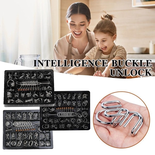 Luban Lås Pedagogiska Intellektuella Leksaker IQ Leksaker Metallpussel Br 40st one-size