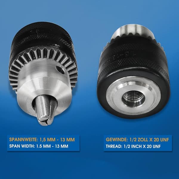 SDS-Plus Borrchuckadapter 1,5-13mm 1/2-20 UNF med Nyckel