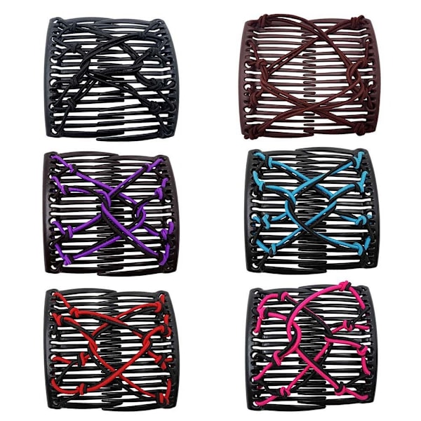 6 stk. Elastiske Hårelastikker Pan Clips Magisk Variation Stærkt Greb Tilbehør