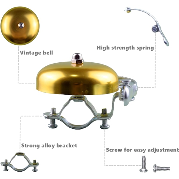 Klassisk cykelklocka, skarp och tydlig ljudcykelklocka tillbehör f