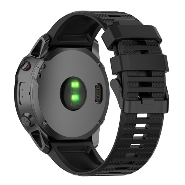 Silikonrem til Garmin Fenix 6X GPS, m.fl. 26mm - Sort Black