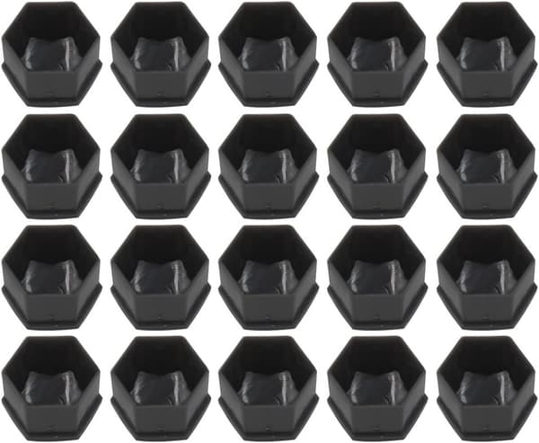 20 st 21 mm hjulmuttersskydd, hjulbultmuttersskydd, hexagonala däckmuttersskydd (svart) Svart Black Black 21mm