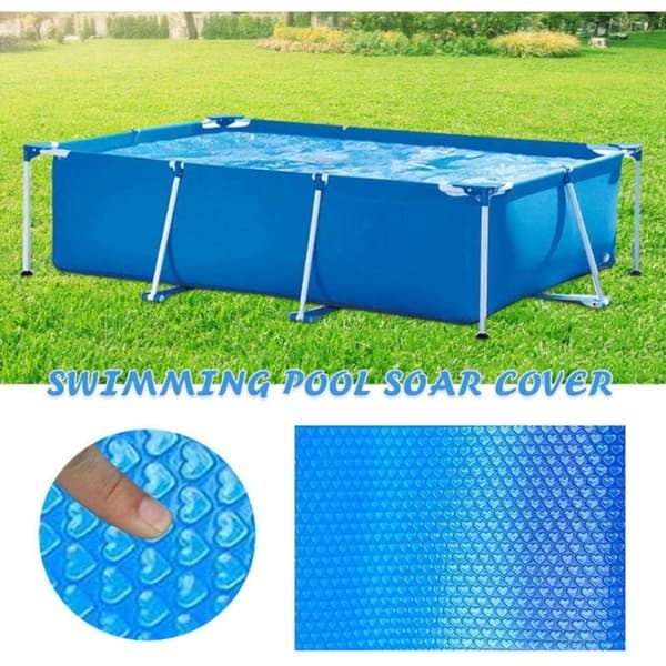 Solpoolskydd 220cm x 150cm Termisk isoleringsfilt för utomhuspooler