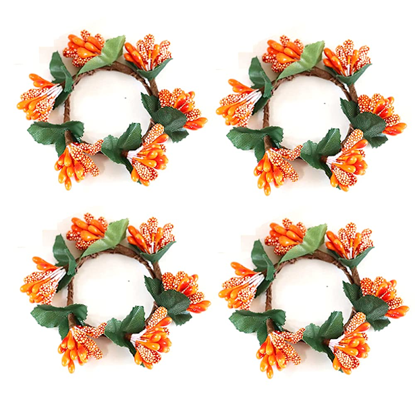 Blomsterkrans Servettringshållare, Höst Servettringar (4 st)