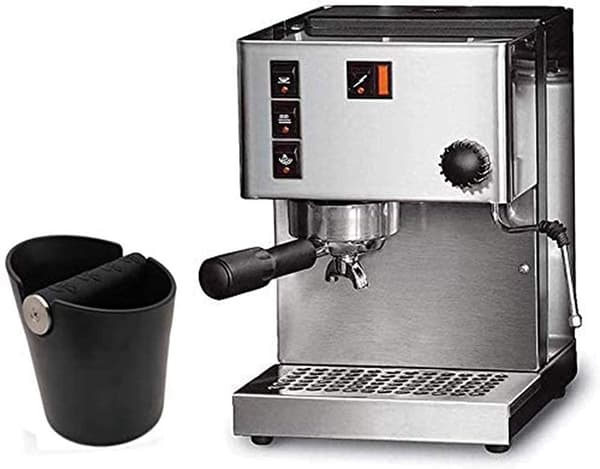 Kaffebankeboks, ABS-grutbeholder med avtakbar gummistang, sklisikker base for espressomaskiner, svart, 12 cm