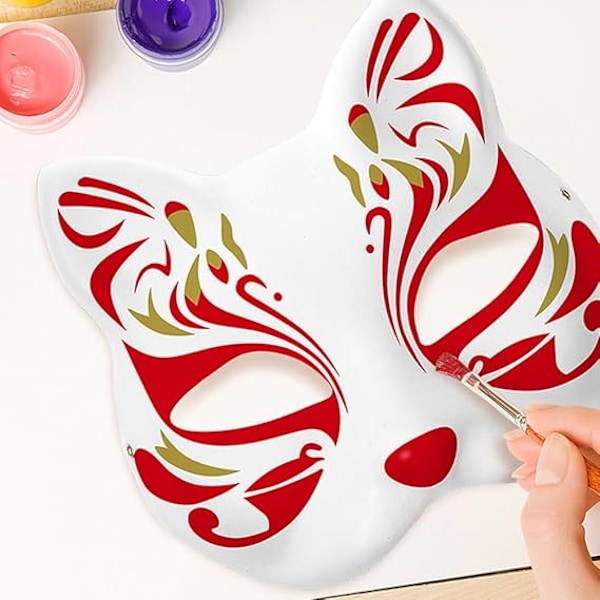 Rävmasker för maskeradpapper målade DIY L 30st