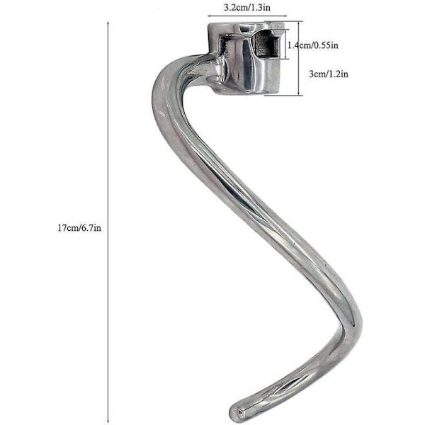 7 Quart Erstatnings Dejkrog til Kitchenaid KSM7990 KSM7581 Røremaskine - Rustfrit Stål