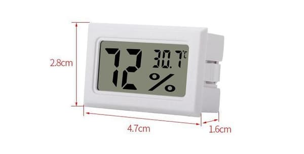 Mini LCD Hygrometer / Termometer Hvit 2-pakning